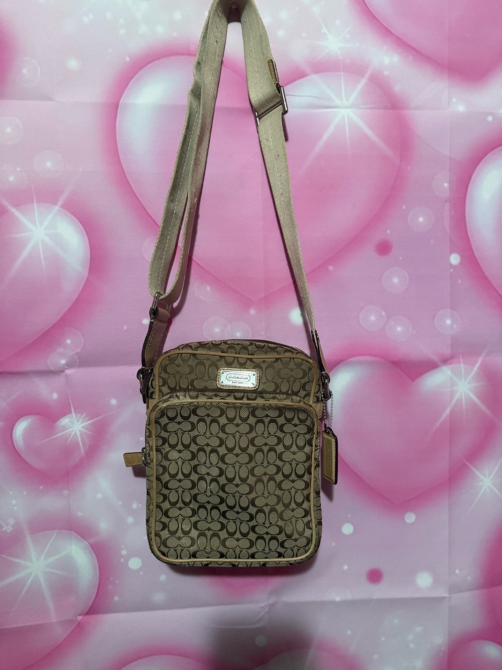 Coach Brown Signature Canvas Crossbody Bag